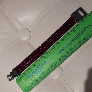 NWOT BLINGED OUT Royal Purple Bracelet Cuff, Chic! 7.25"